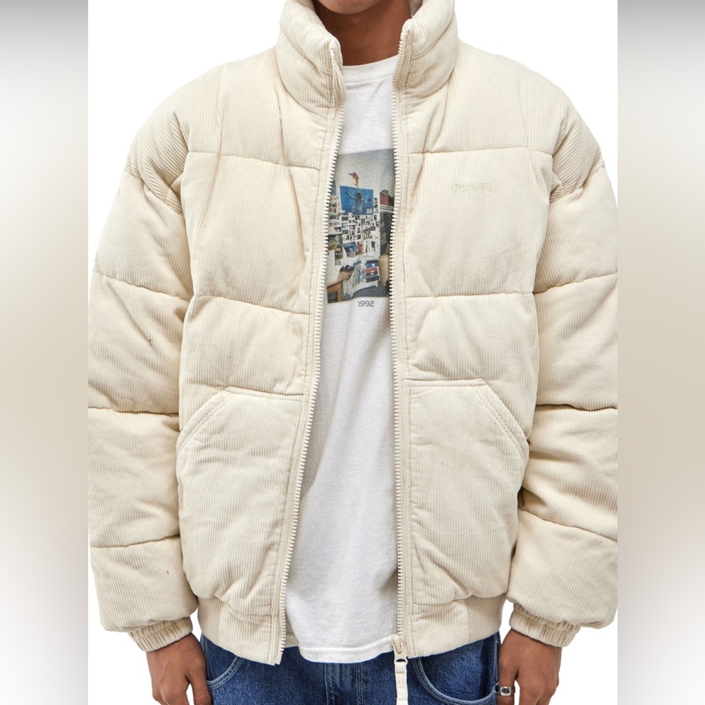 BDG Donna Corduroy Puffer Jacket from Urban Outfitters in color crème